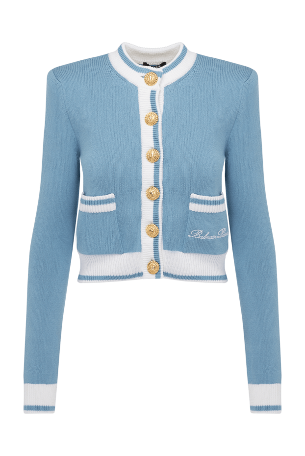 Balmain blue cropped cardigan with gold buttons 178597 - photo 1