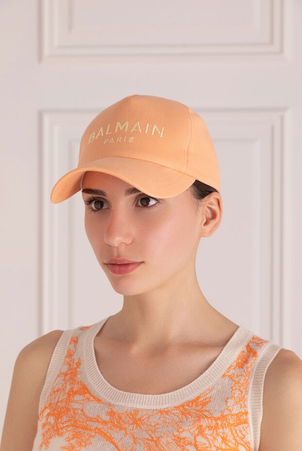 Balmain woman women's orange cotton cap buy with prices and photos 178598 - photo 2