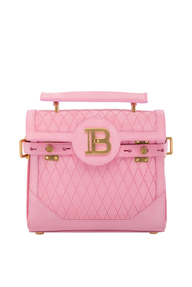 Balmain woman women's pink suede bag buy with prices and photos 178604 - photo 1