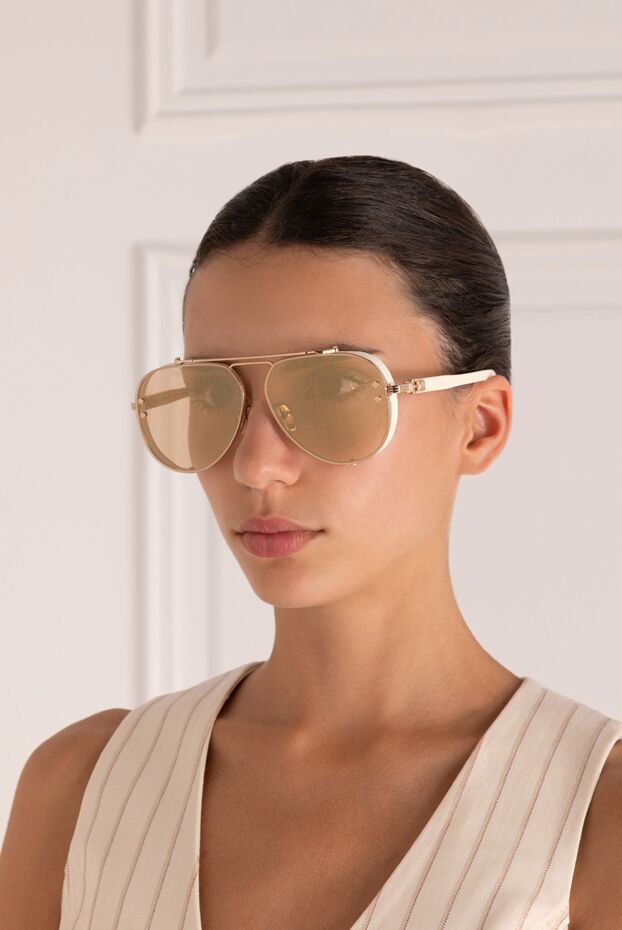 Balmain женские очки солнцезащитные женские белые из металла и пластика купить с ценами и фото 178631 - фото 2