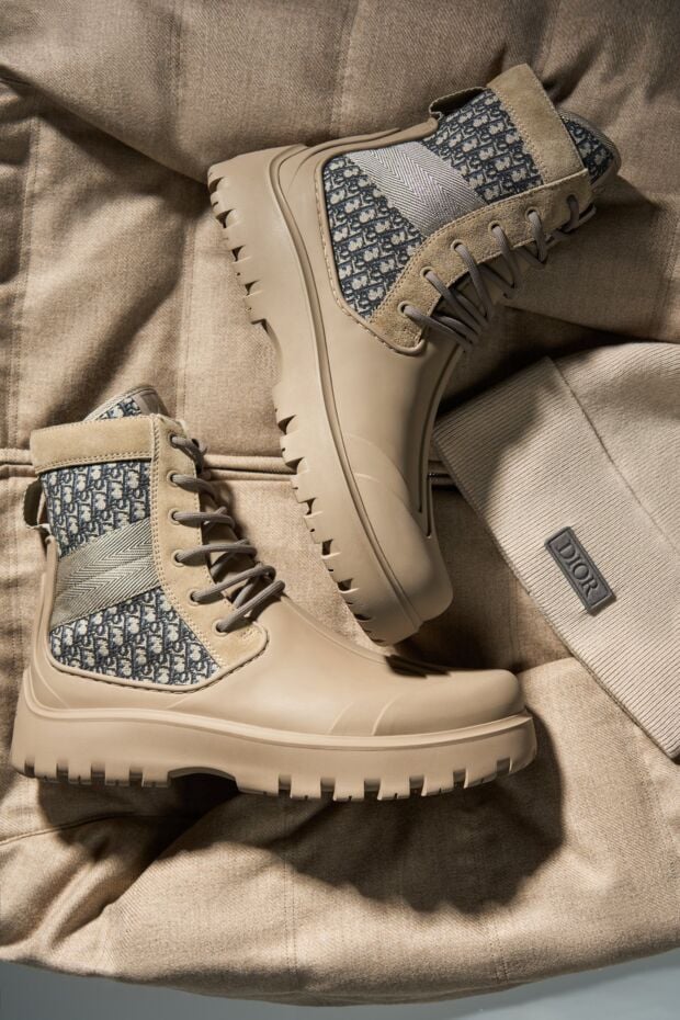 Dior beige cotton and rubber boots for men 178647 - photo 2