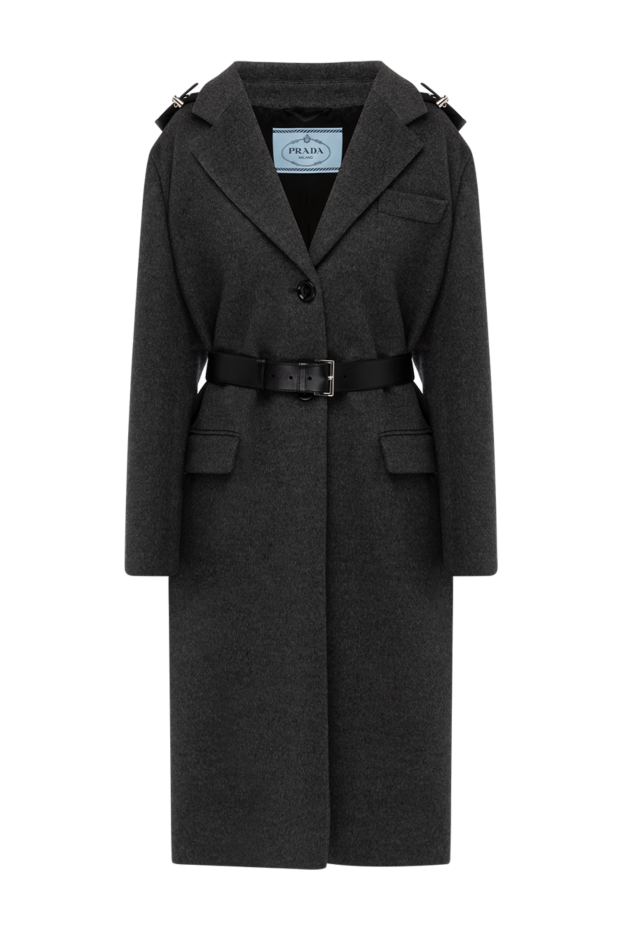 Prada пальто з вовни та ангори сіре жіноче 178665 - фото 1