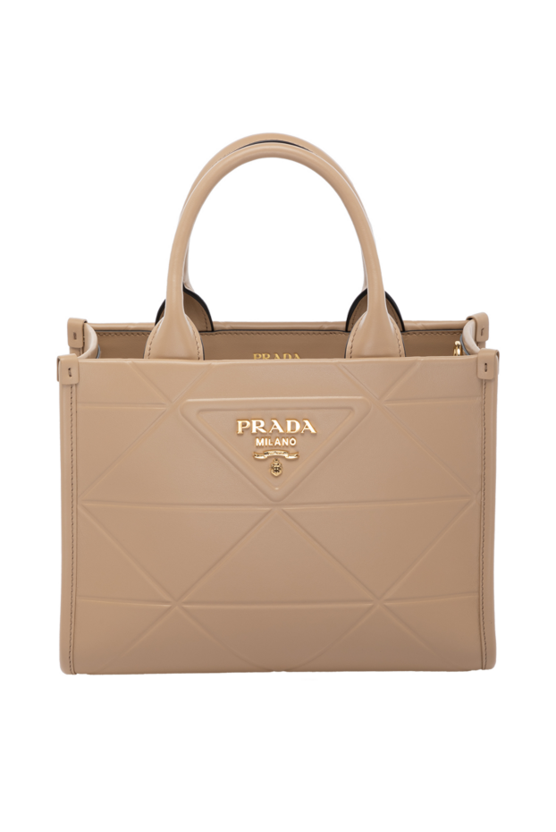 Prada жіночі сумка з натуральної шкіри жіноча бежева купити фото з цінами 178673 - фото 1