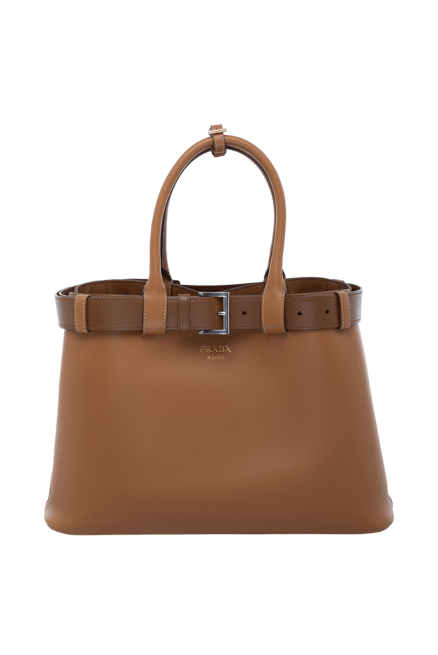 Prada женские сумка из натуральной кожи женская коричневая купить с ценами и фото 178688 - фото 1