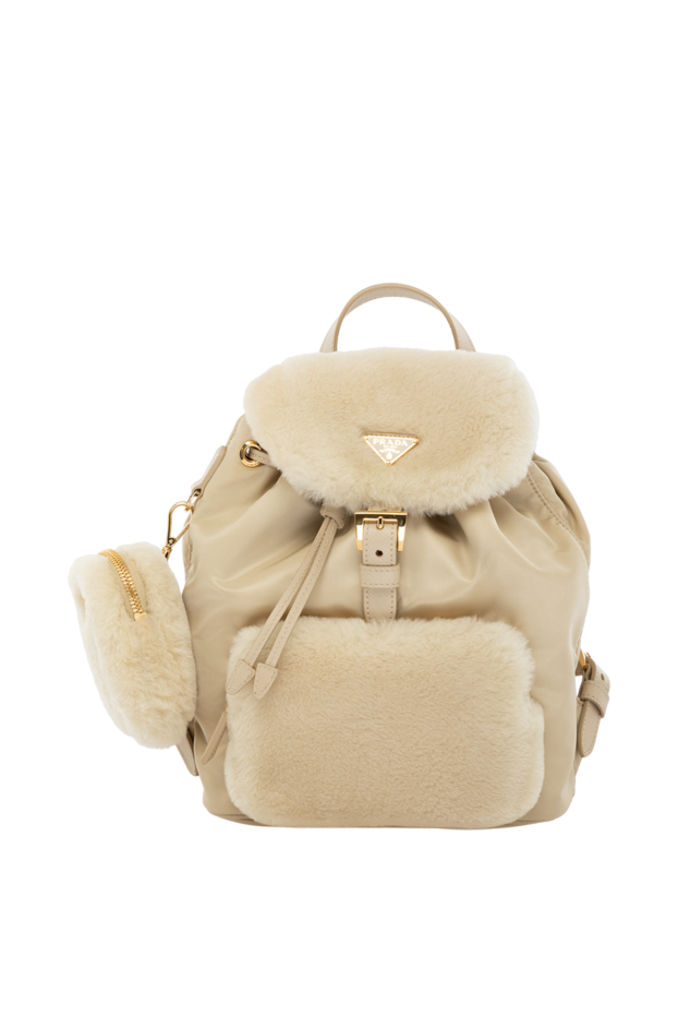 Prada woman beige women's polyester and fur backpack buy with prices and photos 178695 - photo 1