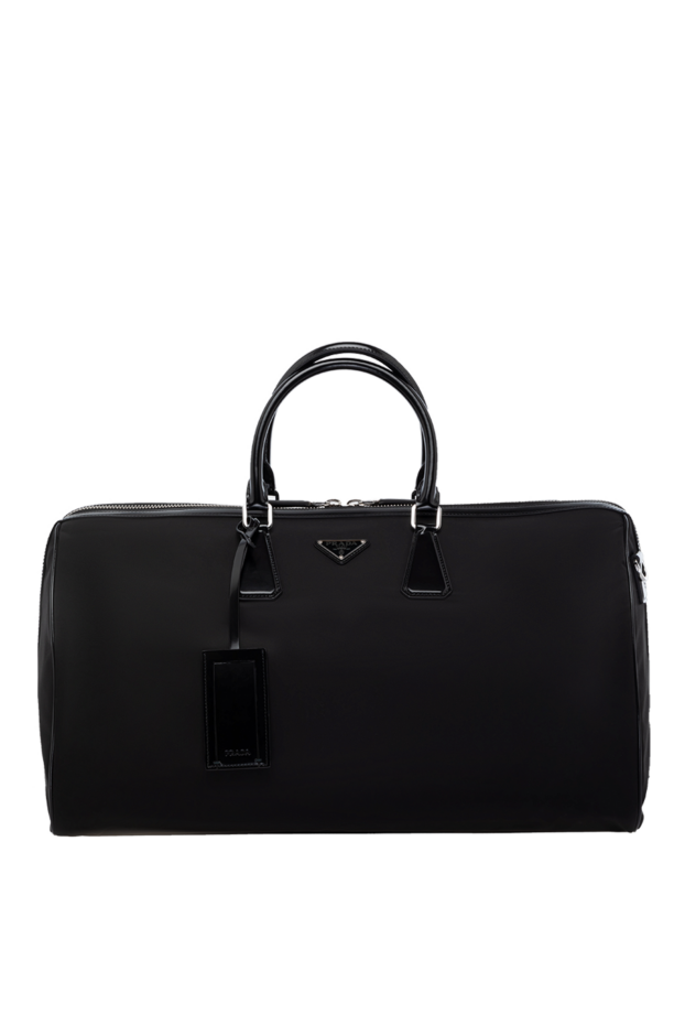 Black polyamide men's travel bag - photo 1