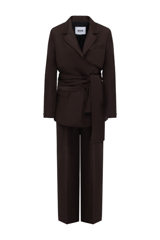 MSGM женские костюм с брюками из льна и вискозы коричневый женский купить с ценами и фото 178723 - фото 1