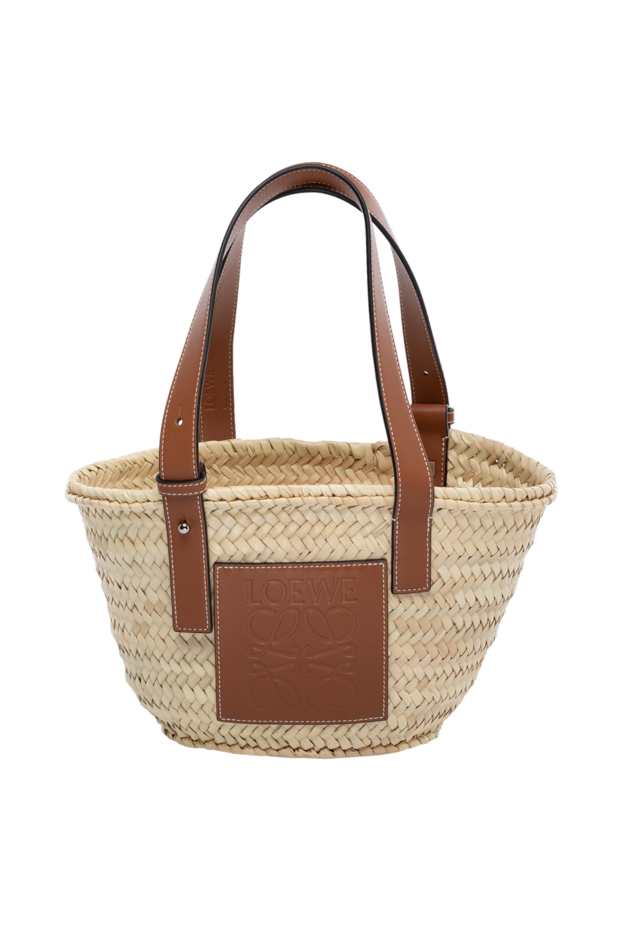 Loewe woman women's beige bag made of straw and genuine leather buy with prices and photos 178728 - photo 1