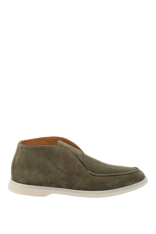 Fleur de Paris women's olive suede high loafers with a light sole 178762 - photo 1