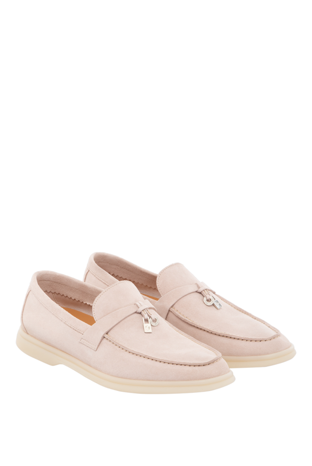 Fleur de Paris women's pink suede loafers with a signature pendant 178766 - photo 3