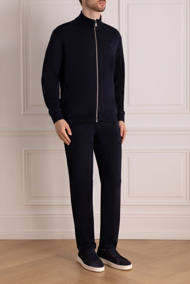 Billionaire dark blue knitted cashmere suit with added silk 178789 - photo 3