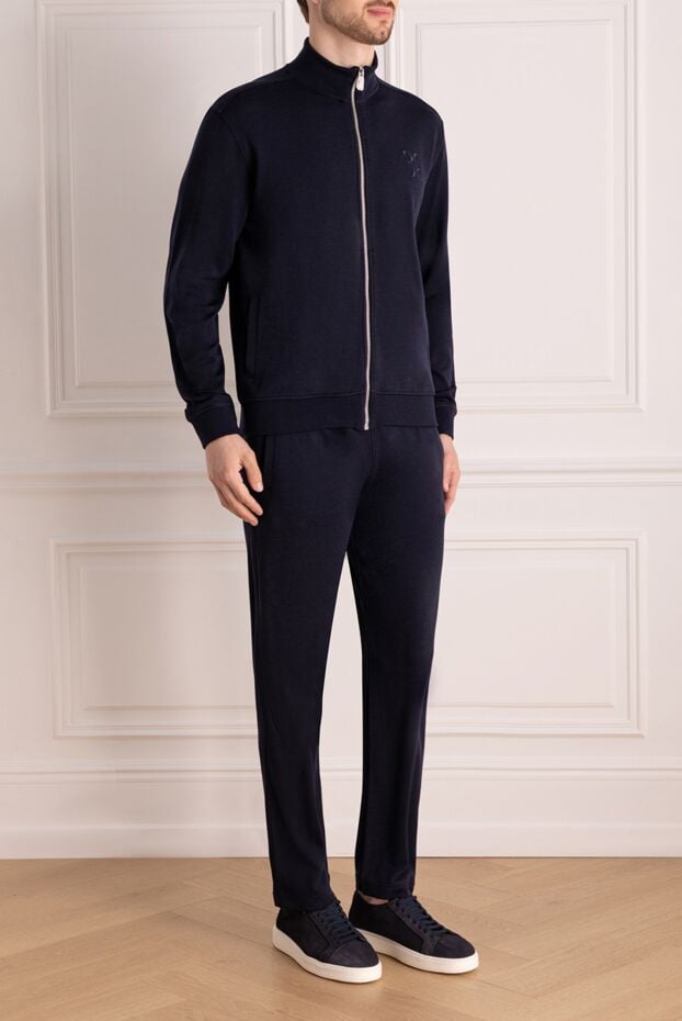 Billionaire casual suit made of cashmere and silk, dark blue, straight cut 178790 - photo 3