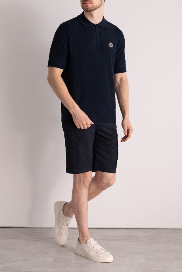 Stone Island man men's blue shorts made of cotton and elastane buy with prices and photos 178860 - photo 2