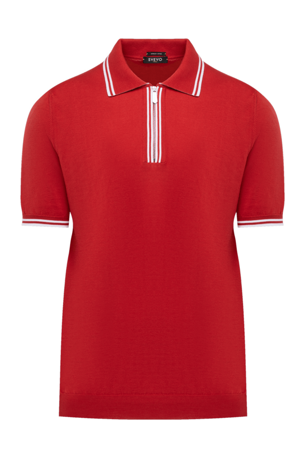 Svevo men's red cotton jersey polo shirt with zip (markdown) 195429 - photo 1
