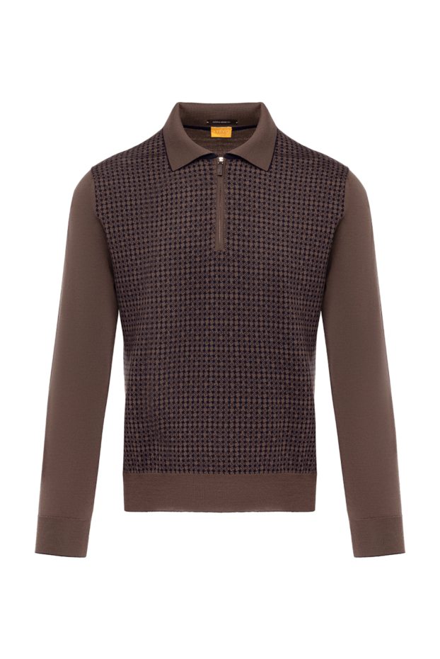 Svevo polo with long sleeves in brown wool 178889 - photo 1