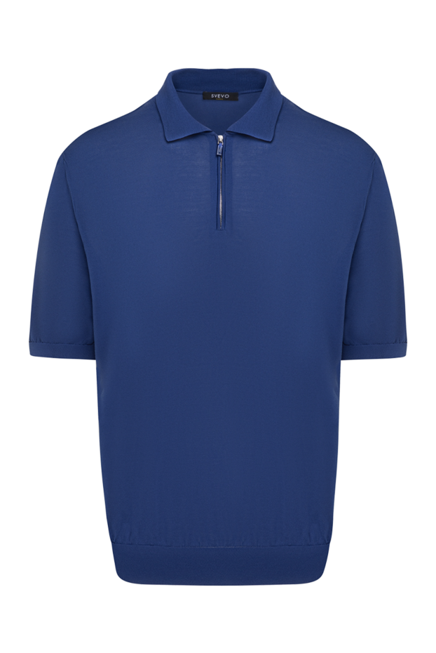 Svevo men's silk polo with zipper blue 178891 - photo 1