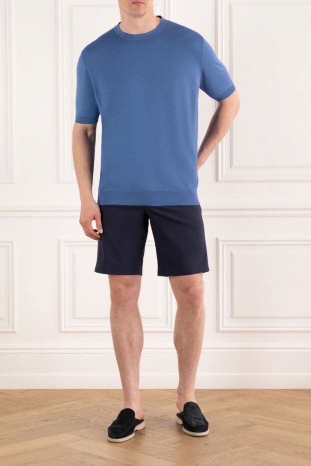 Kiton t-shirt without print blue men's cotton 178898 - photo 2