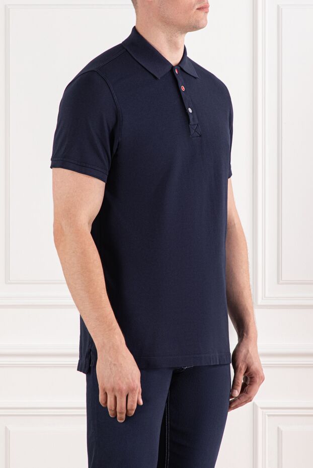 Kiton men's blue polo with cotton buttons 178899 - photo 3