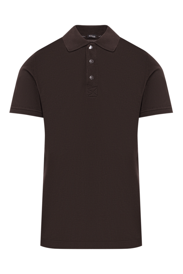 Kiton men's polo, dark gray with red cotton buttons 178901 - photo 1