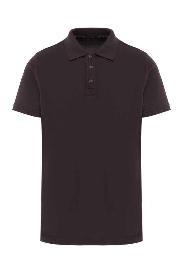 Kiton чоловіче трикотажне поло шоколадного відтінку з коротким рукавом (уцінка) 195562 - фото 1