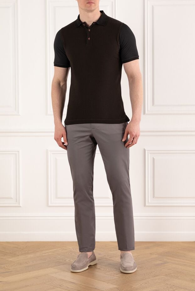 Kiton men's cotton polo shirt with red buttons 178915 - photo 2