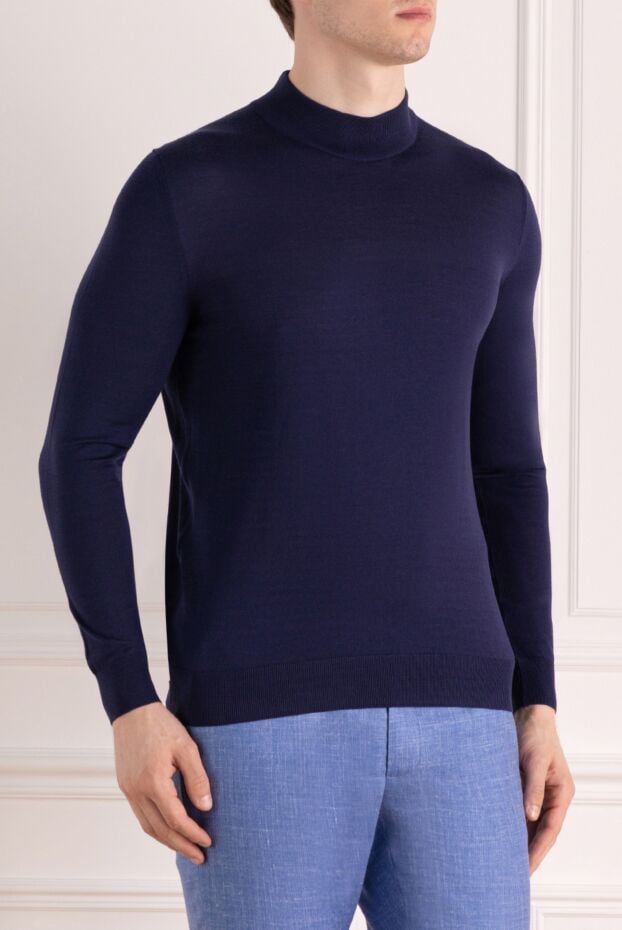 Kiton blue men's jumper made of wool 178937 - photo 3