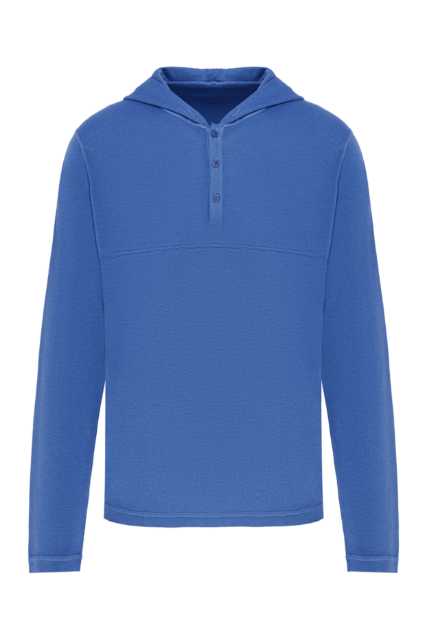 Kiton blue cashmere and silk hooded sweater 178939 - photo 1
