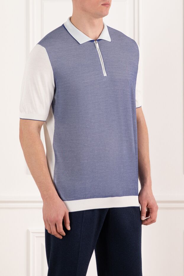 Svevo men's blue polo with white sleeves 178946 - photo 3