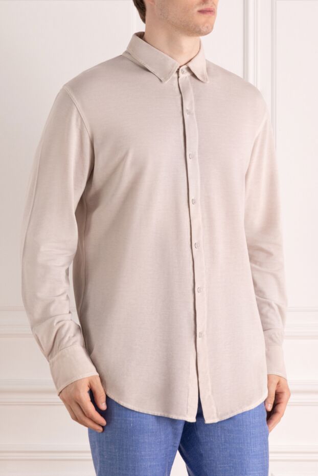Svevo men's beige cotton shirt 178953 - photo 3