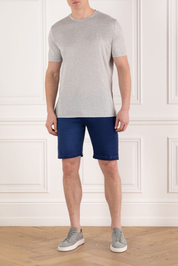 Svevo men's blue cotton shorts with drawstring 178961 - photo 2