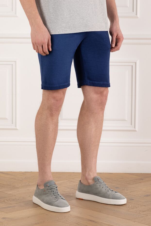 Svevo men's blue cotton shorts with drawstring 178961 - photo 3