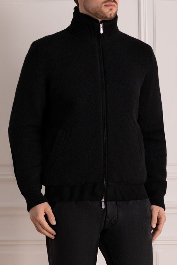Svevo men's cashmere jacket lined with fur and a black zipper 178966 - photo 3