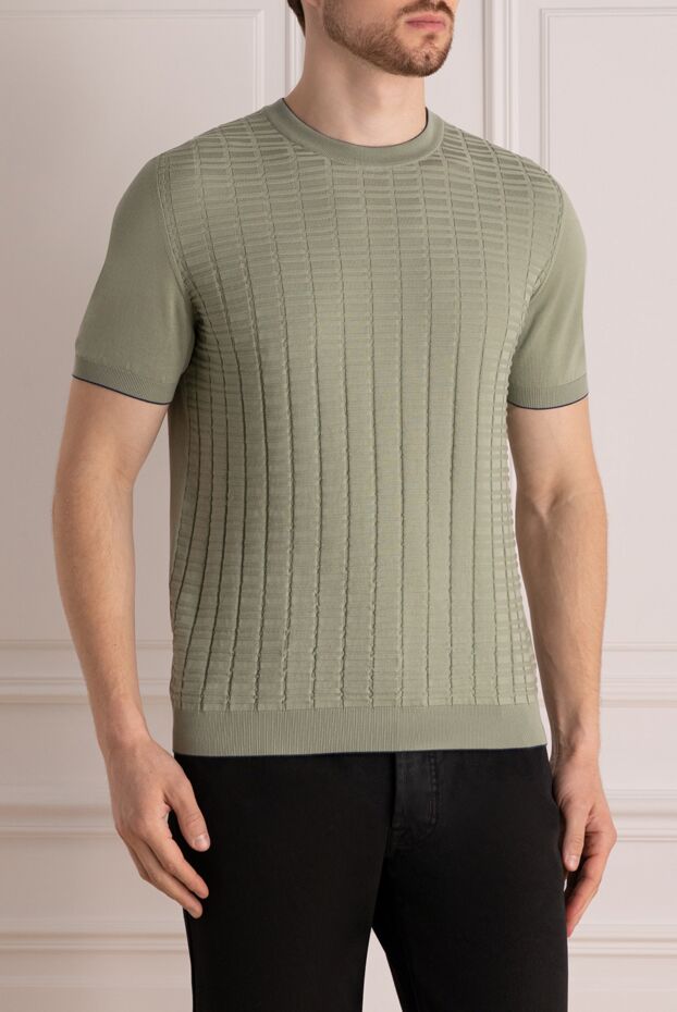 Svevo short sleeve woolen jumper green for men 178968 - photo 3