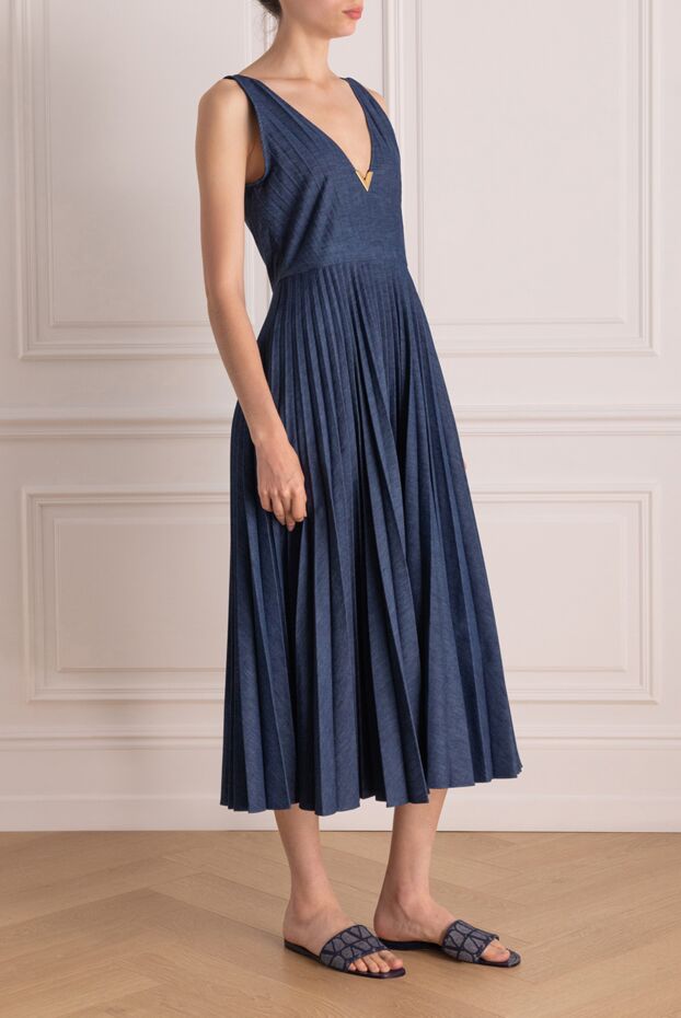 Valentino blue cotton and polyester dress for women 178973 - photo 3