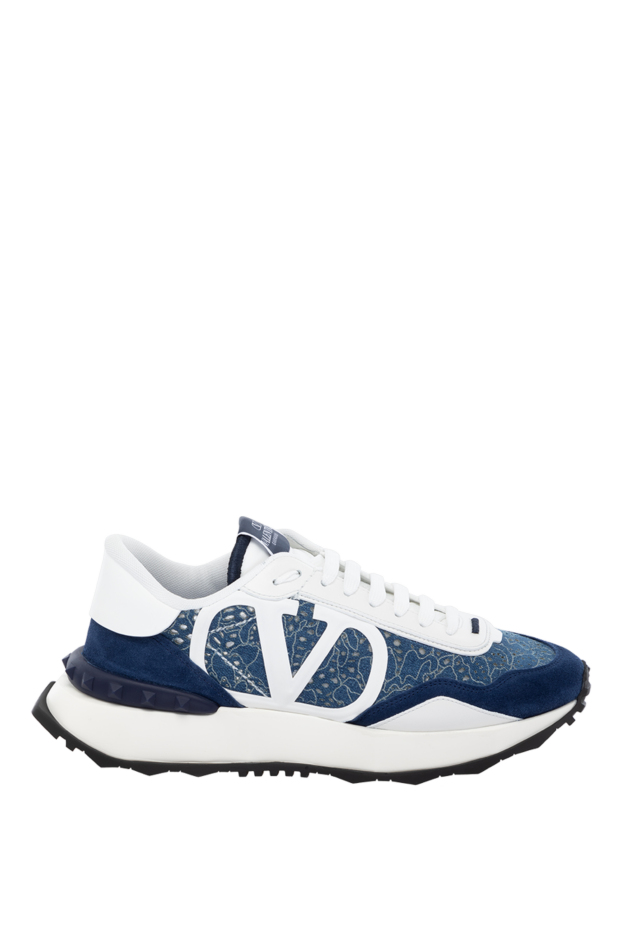 Valentino woman blue cotton and suede sneakers for women buy with prices and photos 178977 - photo 1