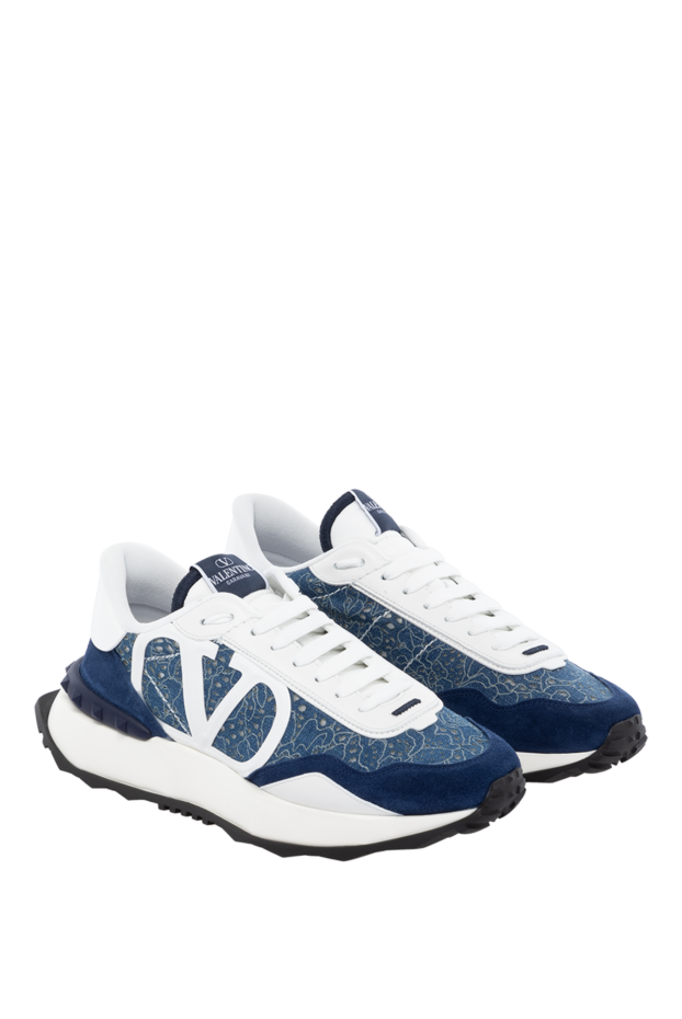 Valentino blue cotton and suede sneakers for women 178977 - photo 3