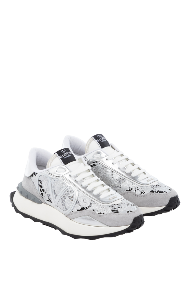 Valentino gray cotton and suede sneakers for women 178978 - photo 3