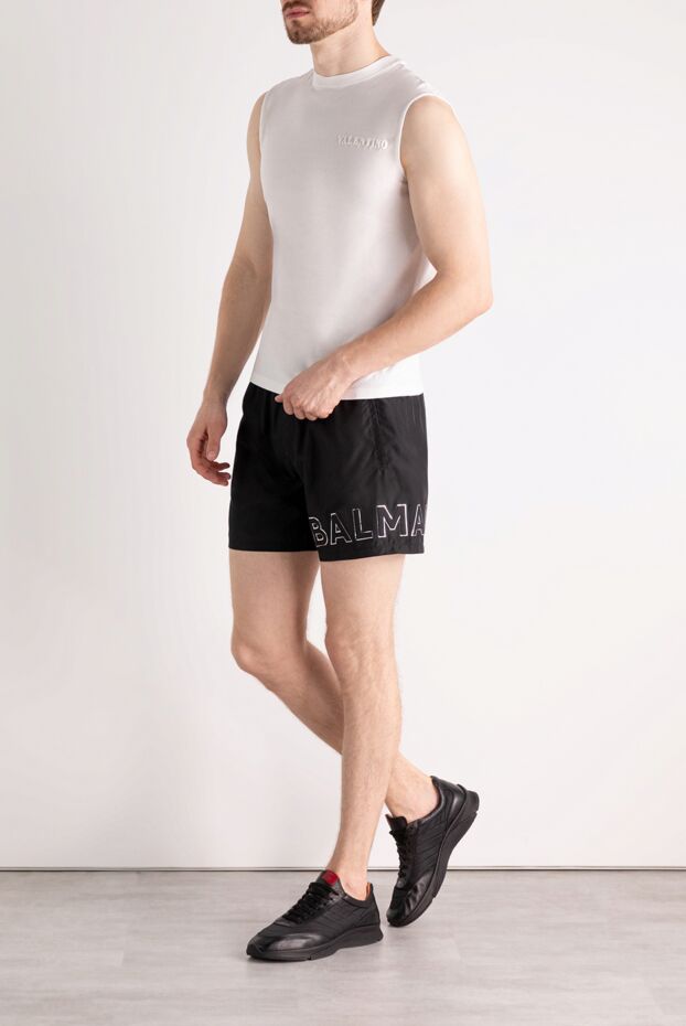 Balmain man black men's beach shorts made of polyester buy with prices and photos 178999 - photo 2