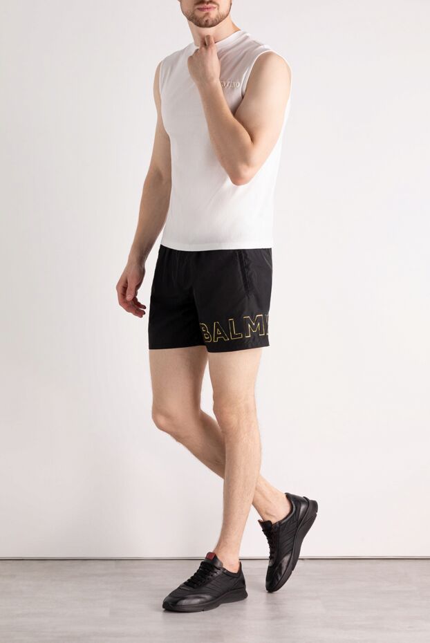 Balmain мужские пляжные шорты черные мужские из полиэстера купить с ценами и фото 179000 - фото 2