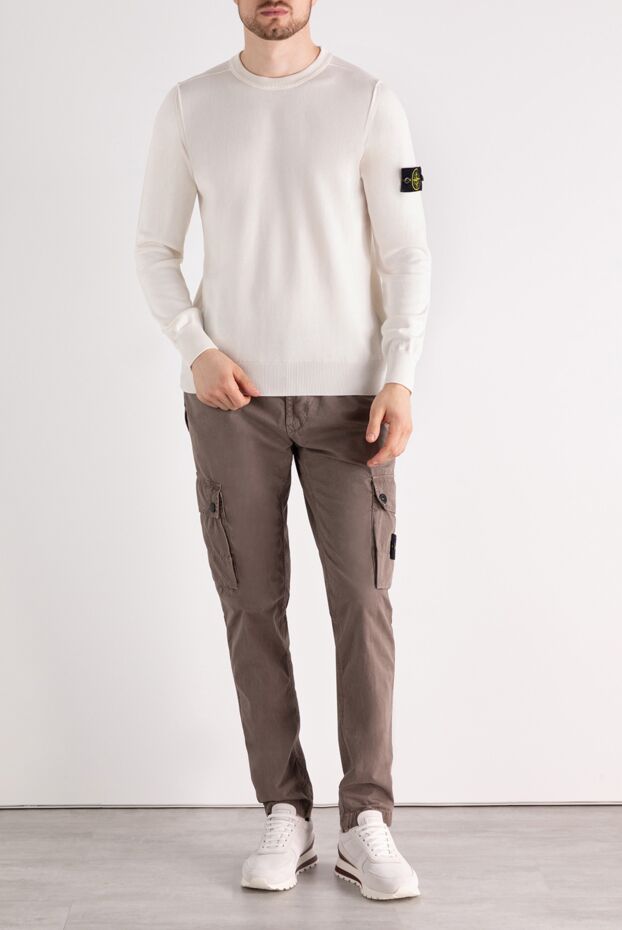 Stone Island man white men's cotton jumper buy with prices and photos 179040 - photo 2