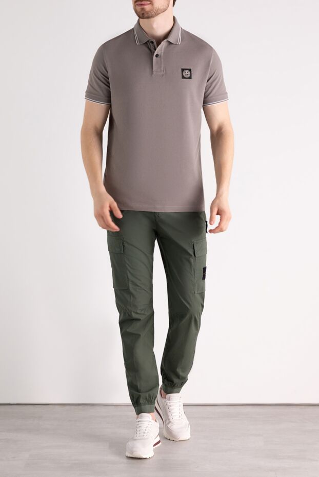 Stone Island man men's green cotton and elastane trousers buy with prices and photos 179047 - photo 2