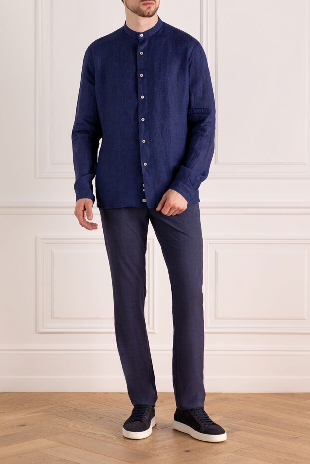 Cesare di Napoli man men's blue trousers made of wool buy with prices and photos 179079 - photo 2