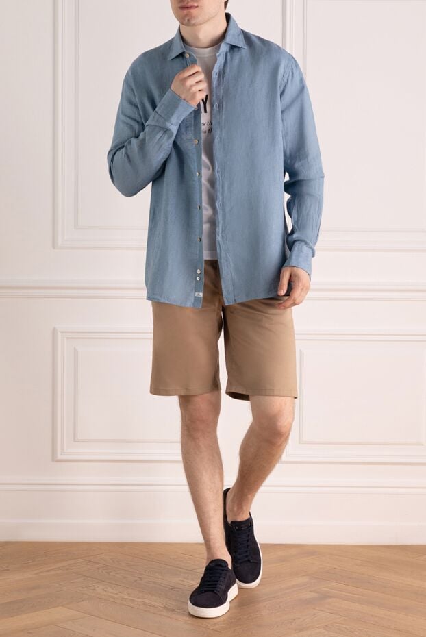 Alessandro Gherardi men's light blue linen shirt with a classic collar 179088 - photo 2