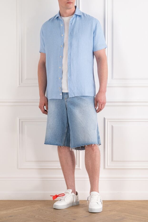 Alessandro Gherardi blue men's shirt made of linen 179090 - photo 2