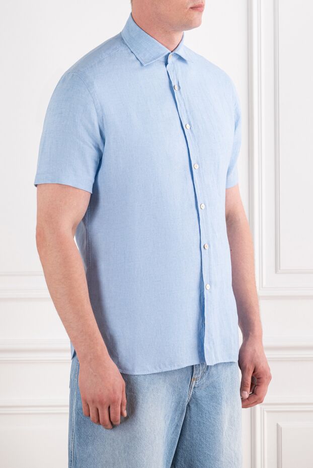 Alessandro Gherardi blue men's shirt made of linen 179090 - photo 3