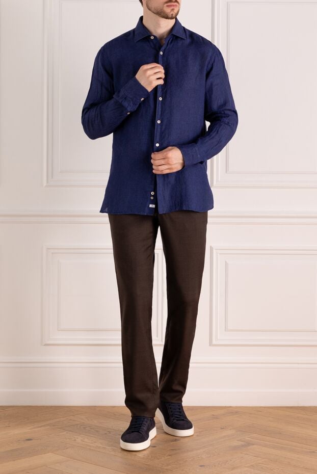 Alessandro Gherardi men's blue linen shirt 179091 - photo 2