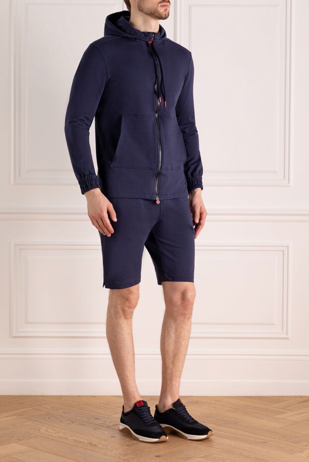 Kiton dark blue cotton zip-up hoodie and shorts set 179101 - photo 3