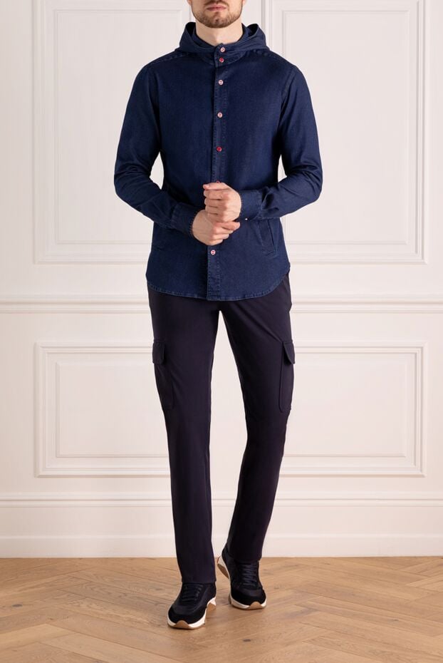 Kiton blue men's shirt made of cotton and elastane 179102 - photo 2