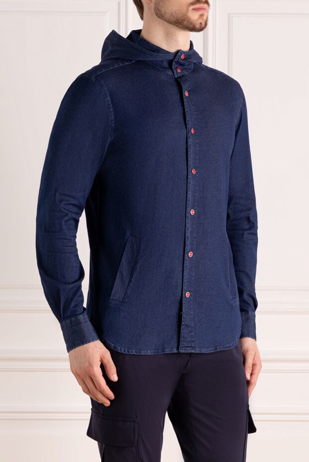 Kiton blue men's shirt made of cotton and elastane 179102 - photo 3