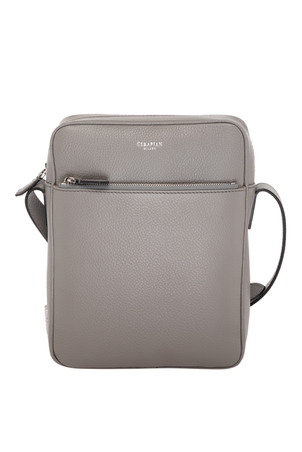 Serapian gray men's shoulder bag made of genuine leather 179121 - photo 1